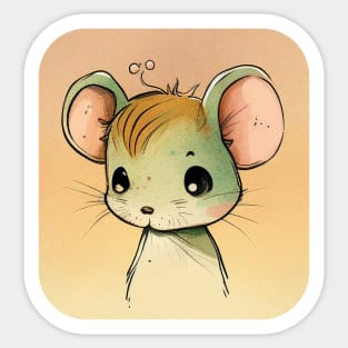 The little mouse in a tee-shirt Sticker